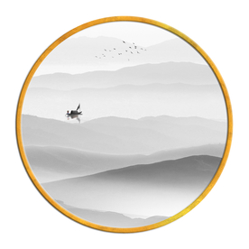 中国风   抽象山水画 大厅装