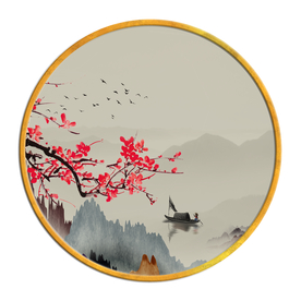 中国风   抽象山水画 大厅装