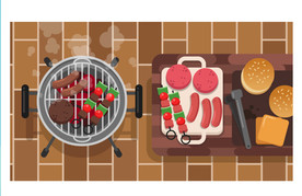 烧烤美食插画