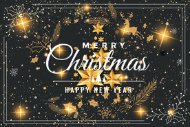 订货会年会舞台背景圣诞节艺术字