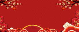 喜庆节日祥云梅花背景