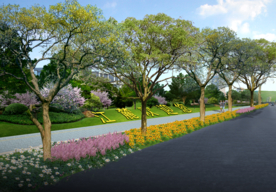 道路绿化景观设计效果图