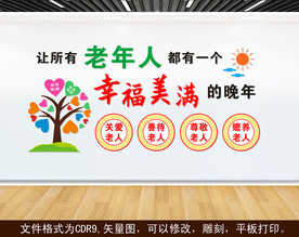 爱老文化墙 养老文化墙