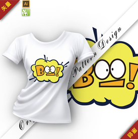 矢量原创可爱爆炸字母插图图案