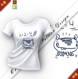 矢量原创创意数学插图图案