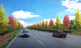 道路效果图景观效果图植物素材