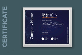 荣誉证书时尚横版证书