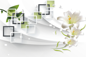 简约时尚百合花背景图