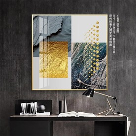 抽象金箔几何装饰画