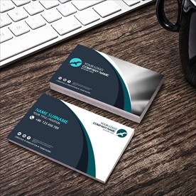 黑色绿色商务名片模板