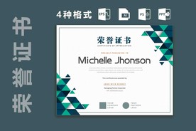 荣誉证书时尚横版证书