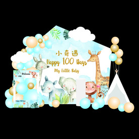 森系动物主题签到迎宾舞台背景