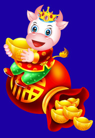 牛年门画牛年门贴牛年大吉卡通牛