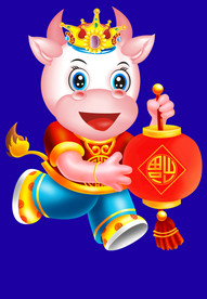 牛年门画牛年门贴牛年大吉卡通牛