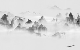 客厅山水无框画 TIF分层