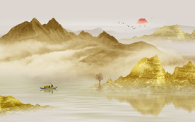 意境水墨山水画