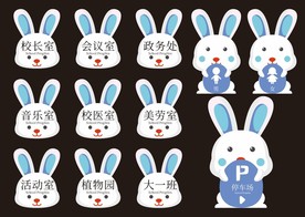 门牌 卡通 兔子 幼儿园