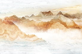 金色大理石纹山水背景图