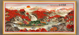 原创水墨山水鸿运当头装饰画壁画