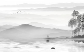 爆款 山水画背景 TIF分层