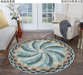 几何抽象欧式复古地毯