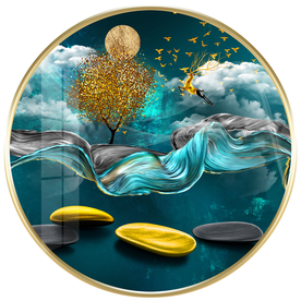 麋鹿飞鸟装饰画