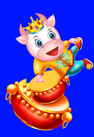 牛年门画牛年门贴卡通牛