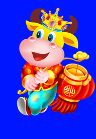 牛年门画牛年门贴卡通牛