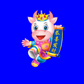 卡通牛牛年门画牛年门贴牛年大吉