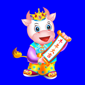 卡通牛牛年门画牛年门贴