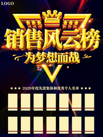 公司企业销售风云榜海报展板