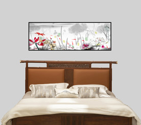 荷花床头装饰画