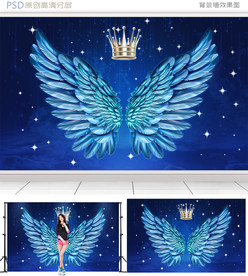 3D梦幻天使翅膀网红背景墙
