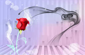 烟雾玫瑰背景装饰画