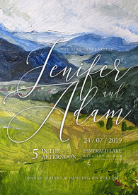 手绘油画风婚礼邀请海报