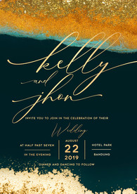 轻奢金绿色海报