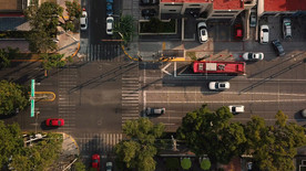 白天城市交通鸟瞰图