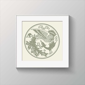 凤凰图案矢量图