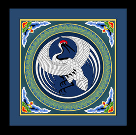 中式古彩古建筑彩绘吊顶图案