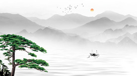 水墨山水画背景