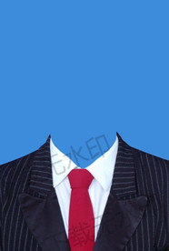 红色领带西装模板