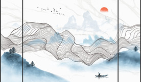 新中式电视背景墙