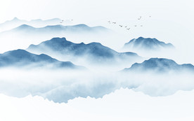 中式水墨山水画