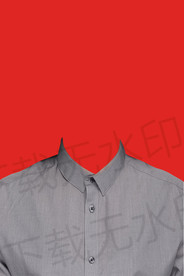 证件照灰色衬衫