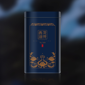 西湖龙井小罐蓝包装设计