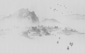 新中式意境水墨山水背景图