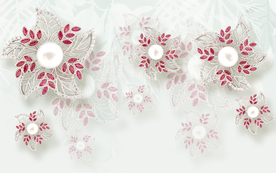 简约花朵电视墙