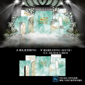 莫兰迪白绿色婚礼