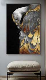 后现代轻奢侈金色羽毛装饰画