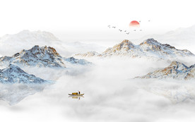 意境水墨山水画